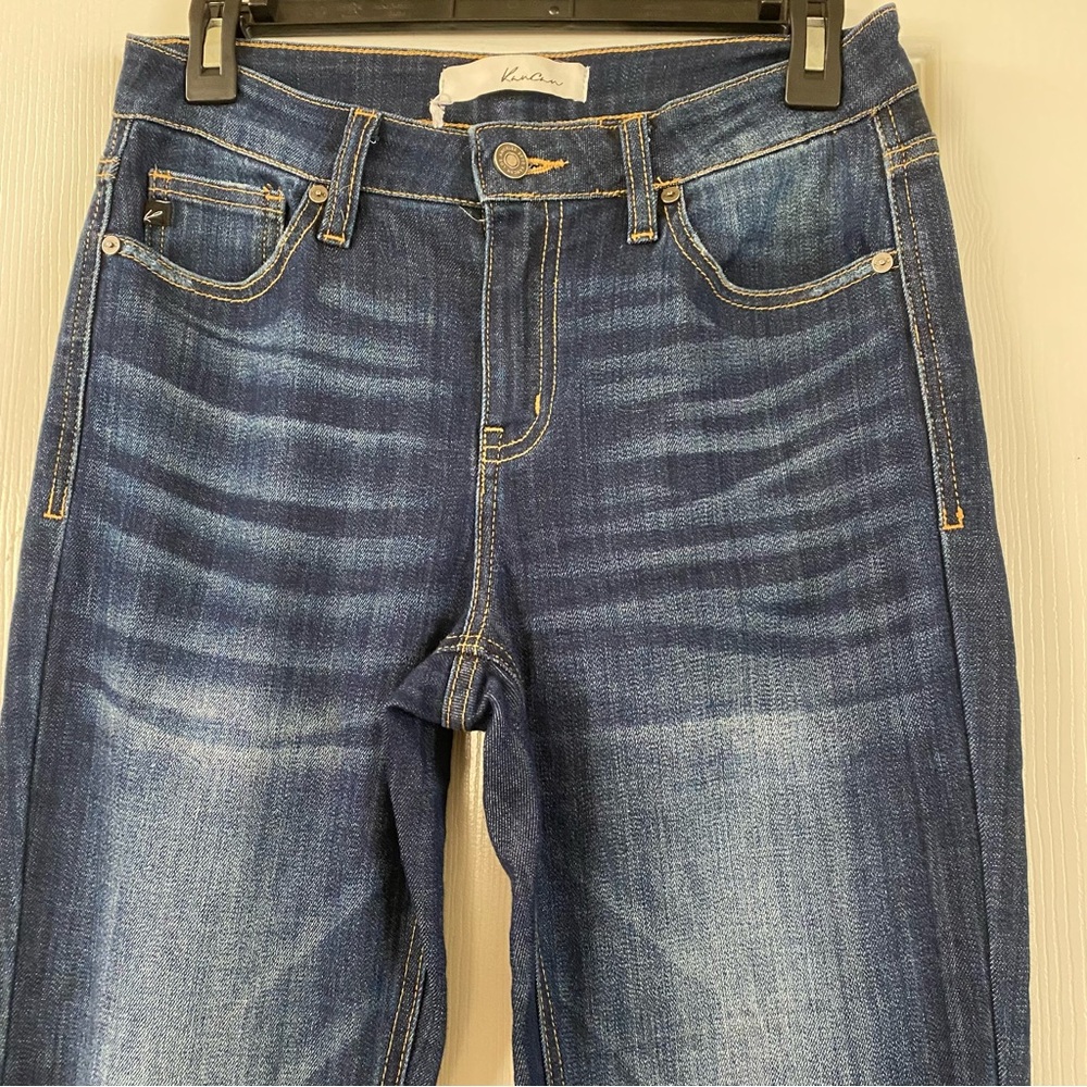 Kancan Womens Size 5/26” Flare Leg Mid Rise Dark Wash Cotton Blend Denim Jeans - Picture 7 of 16